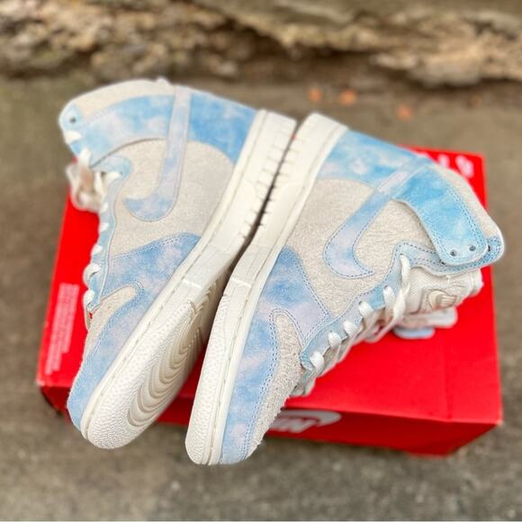 Nike Dunk High Special Edition Celestine Blue Sail Suede Sneaker Womens 5 NEW - Picture 8 of 10